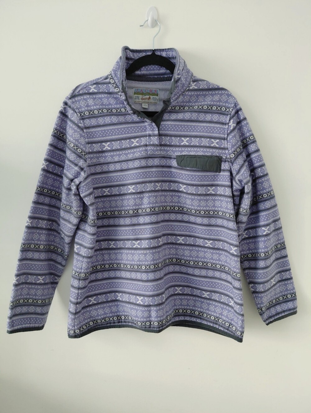 Lavender Patterned Quarter-Zip Sweater